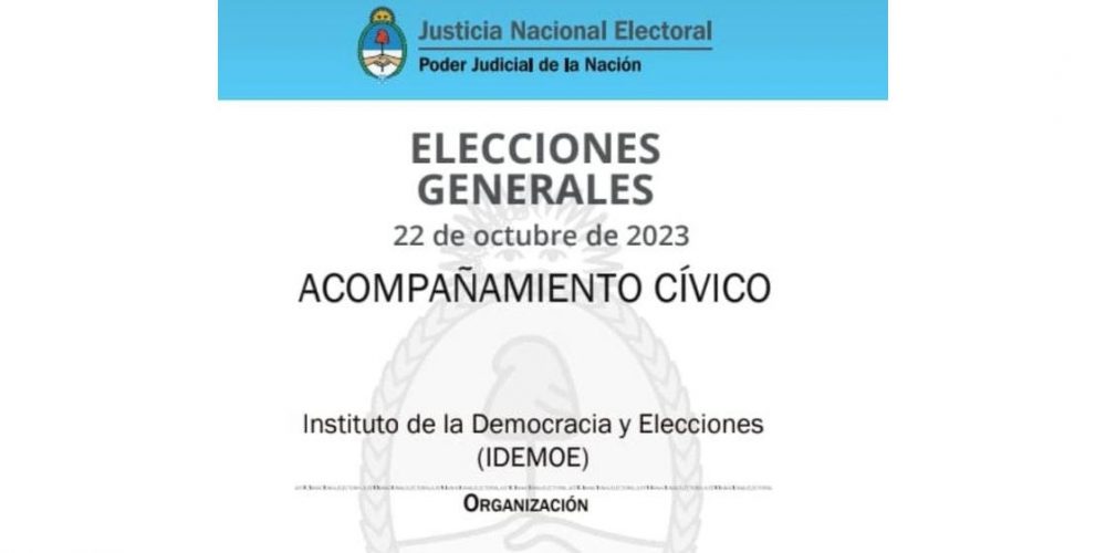 Elecciones argentina 2023 credencial idemoe