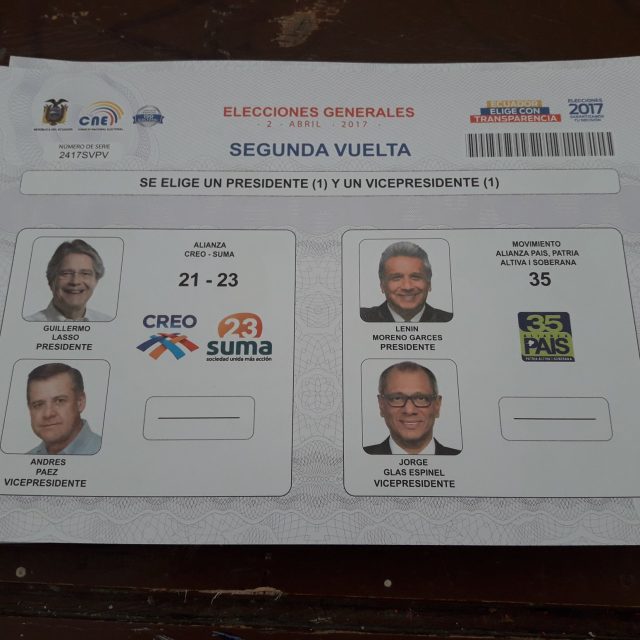 Observamos las elecciones presidenciales de Segunda Vuelta en Ecuador