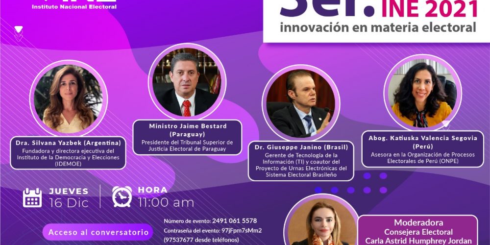 La Dra. Silvana Yazbek, Directora Ejecutiva de IDEMOE disertó en el Conversatorio sobre Innovación en Materia Electoral organizado por el Instituto Nacional Electoral de México